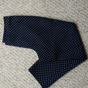 Isaac Mizrahi stretch ankle pants 6P Navy w/white dots